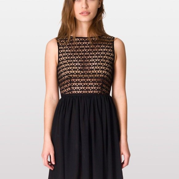 American Apparel Lace top Chiffon Dress - Picture 1 of 4